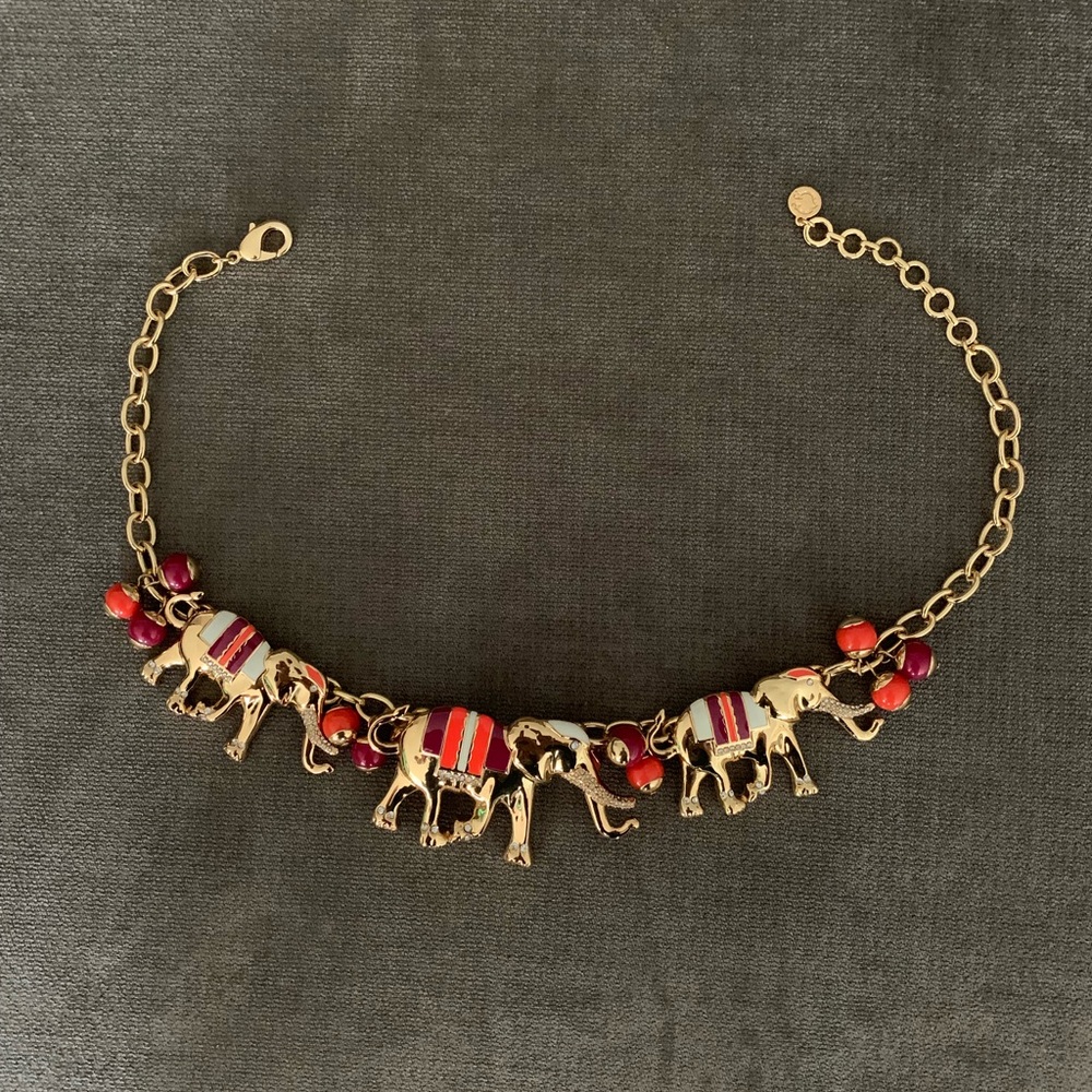 NWOT. C Wonder elephants choker, Orange Purple. Statement piece. Fun to wear - Picture 2 of 5